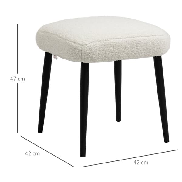 Rootz Cashmere Look -jalkaratas - Kermanvalkoinen - Accent-tuoli - Lisäistuin - Eleganssia ja mukavuutta - 42cm x 42cm x 47cm