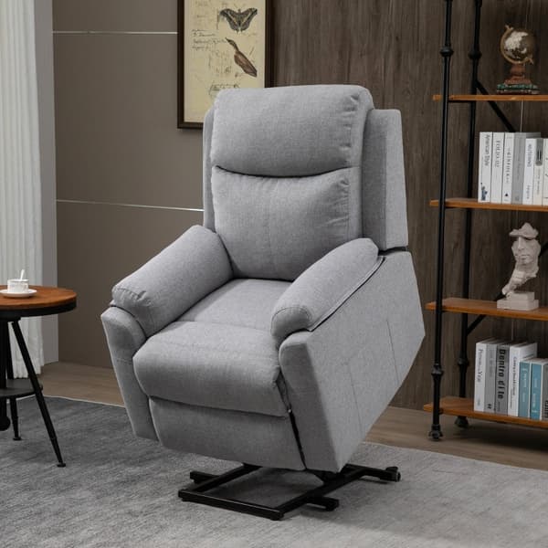 Rootz TV-stol Stå-Up Senior Chair - Liggstol - Lyftstol - Ultimat komfort - Enkel rörlighet - Robust och hållbar - 83W x 89D x 102H cm (upprätt) - Lin