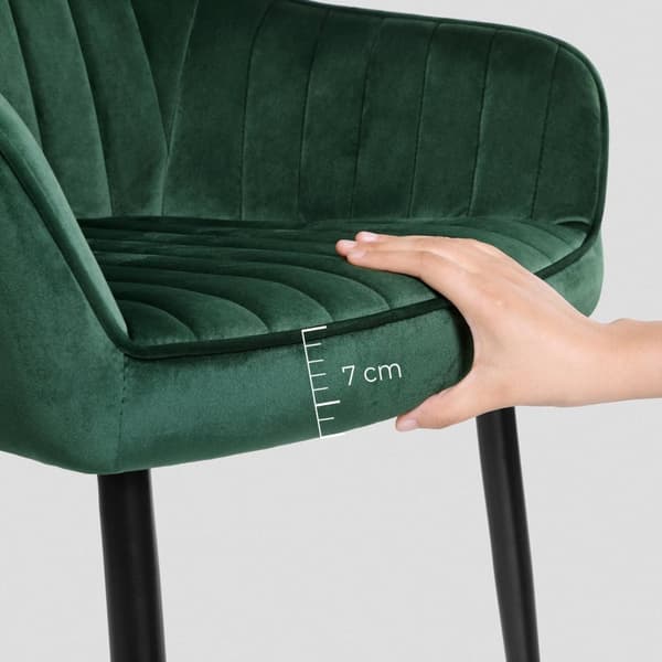 Rootz stoppad stol - Accentstol - Sammetsstol - Ergonomisk design - 7 cm tjock skumstoppning - högkvalitativa material - 62,5 cm x 60 cm x 85 cm