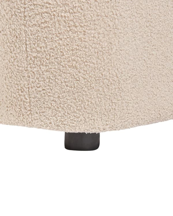 Fåtölj Bouclé Beige med Prydnadskudde Retro Glam Art Déco Vardagsrum