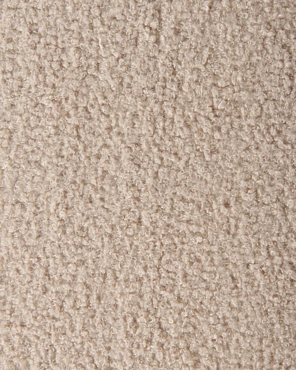 Fåtölj Bouclé Beige med Prydnadskudde Retro Glam Art Déco Vardagsrum