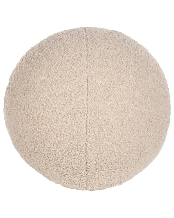 Lenestol Beige Boucle Myk Nubby Stoff med Ekstra Kasteputer Retro Glam Art Dekor Stue
