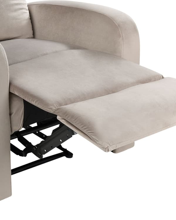 Lænestol hvid polstring i velour manuelt justerbar moderne stil stue opholdsrum dagligstue