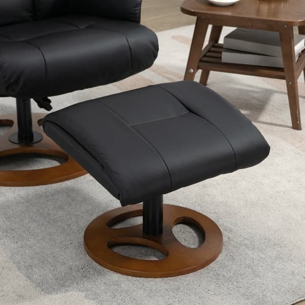 Rootz Relax Chair with Ottoman - Lounge Chair - Recliner Chair - Ultimate Comfort - Justerbart ryggstöd - Slitstarkt konstläder - 77cm x 89cm x 110cm