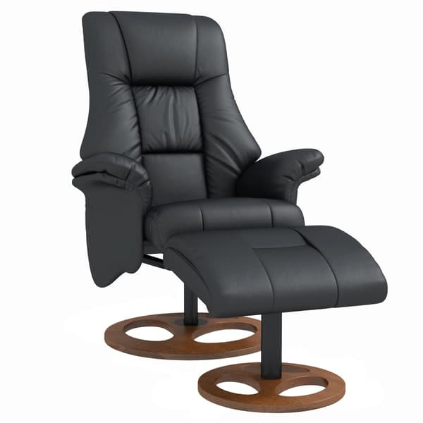 Rootz Relax Chair with Ottoman - Lounge Chair - Recliner Chair - Ultimate Comfort - Justerbart ryggstöd - Slitstarkt konstläder - 77cm x 89cm x 110cm