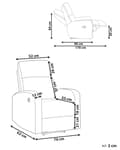 Miniatyrbild 3 av 11: Elektrisk Recliner Fåtölj Beige Sammetsklädsel Enkel Sits Modern Design Relax Funktion