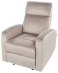 Miniatyrbild 6 av 11: Elektrisk Recliner Fåtölj Beige Sammetsklädsel Enkel Sits Modern Design Relax Funktion