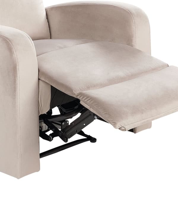 Elektrisk Recliner Fåtölj Beige Sammetsklädsel Enkel Sits Modern Design Relax Funktion