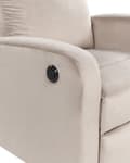 Miniatyrbild 10 av 11: Elektrisk Recliner Fåtölj Beige Sammetsklädsel Enkel Sits Modern Design Relax Funktion