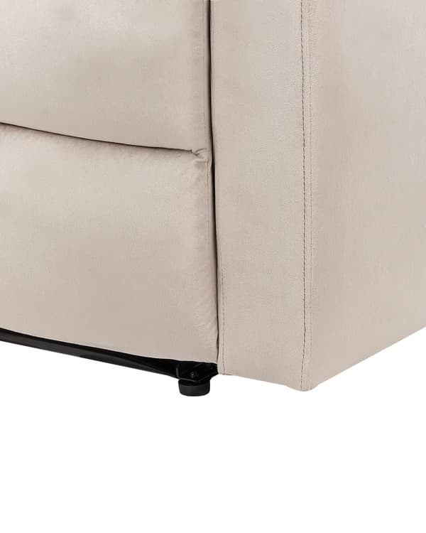 Elektrisk Recliner Fåtölj Beige Sammetsklädsel Enkel Sits Modern Design Relax Funktion
