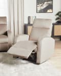 Miniatyrbild 2 av 11: Elektrisk Recliner Fåtölj Beige Sammetsklädsel Enkel Sits Modern Design Relax Funktion