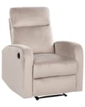 Miniatyrbild 1 av 11: Elektrisk Recliner Fåtölj Beige Sammetsklädsel Enkel Sits Modern Design Relax Funktion