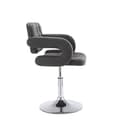 Miniatyrbild 3 av 3: Dublin Faux Leather Lounge Chair - Sockel med central pelare i krommetall - Grå