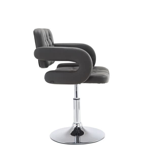 Dublin Faux Leather Lounge Chair - Sockel med central pelare i krommetall - Grå