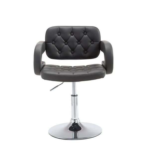 Dublin Faux Leather Lounge Chair - Sockel med central pelare i krommetall - Grå