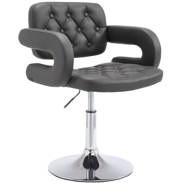 Dublin Faux Leather Lounge Chair - Sockel med central pelare i krommetall - Grå