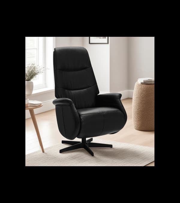 Rootz Fåtölj - Läderfåtölj - Vridstol - Justerbar komfort - Ergonomiskt stöd - Hållbar design - 79cm x 90cm x 114cm