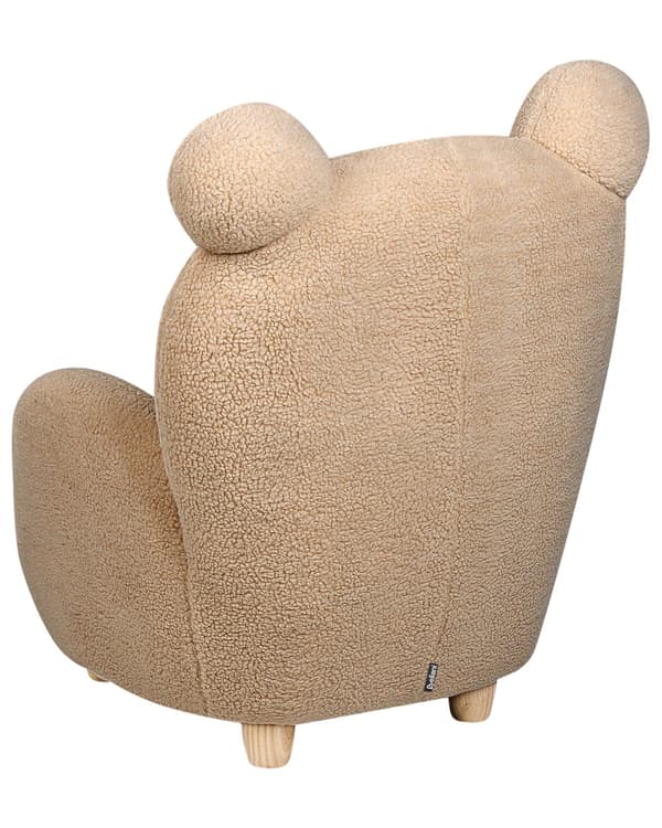 Pet lænestol lysebrun polyester børnesæde i form af en bamse børneværelsesmøbler
