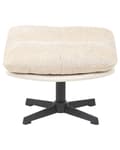 Miniatyrbillede 9 af 11: Drejelig lænestol med fodstøtte beige chenille glamour stil mid-century tykke puder