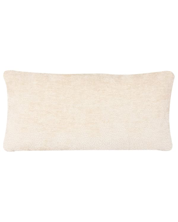 Drejelig lænestol med fodstøtte beige chenille glamour stil mid-century tykke puder