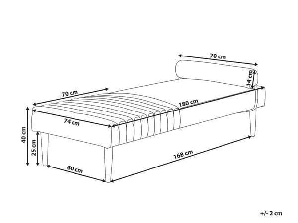 Sjeselong Beige Stofftrekk Daybed Metall ben Moderne Minimalistisk stil