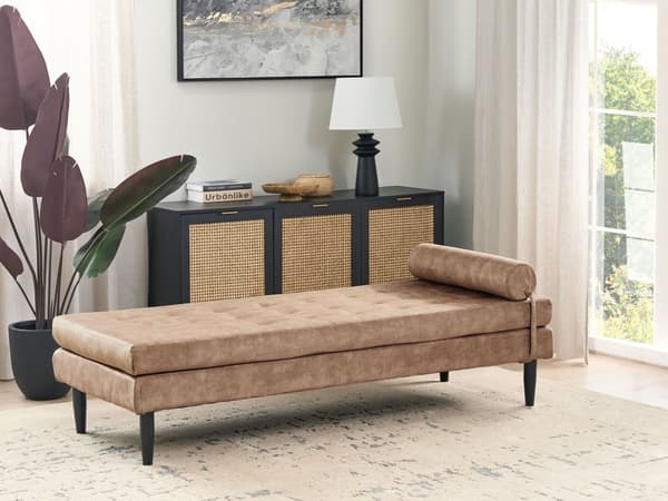 Sjeselong Taupe Fløyel 180 x 70 cm Metallben Ekstra pute med avtakbart trekk Moderne stil