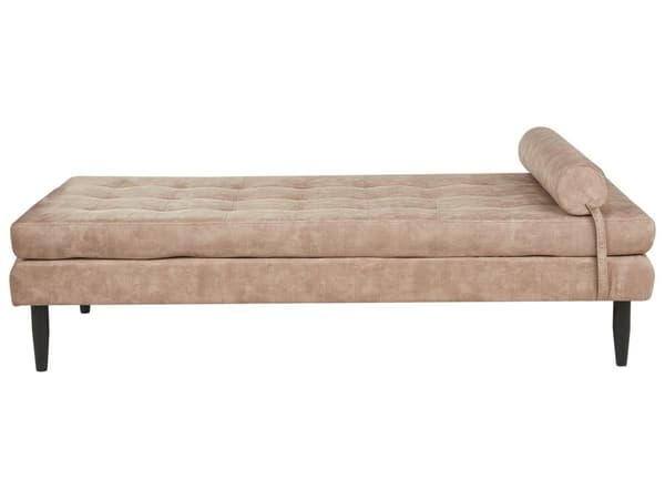 Sjeselong Taupe Fløyel 180 x 70 cm Metallben Ekstra pute med avtakbart trekk Moderne stil