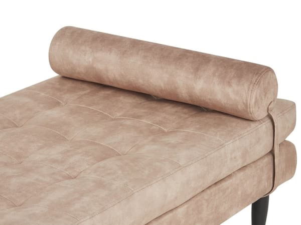Sjeselong Taupe Fløyel 180 x 70 cm Metallben Ekstra pute med avtakbart trekk Moderne stil