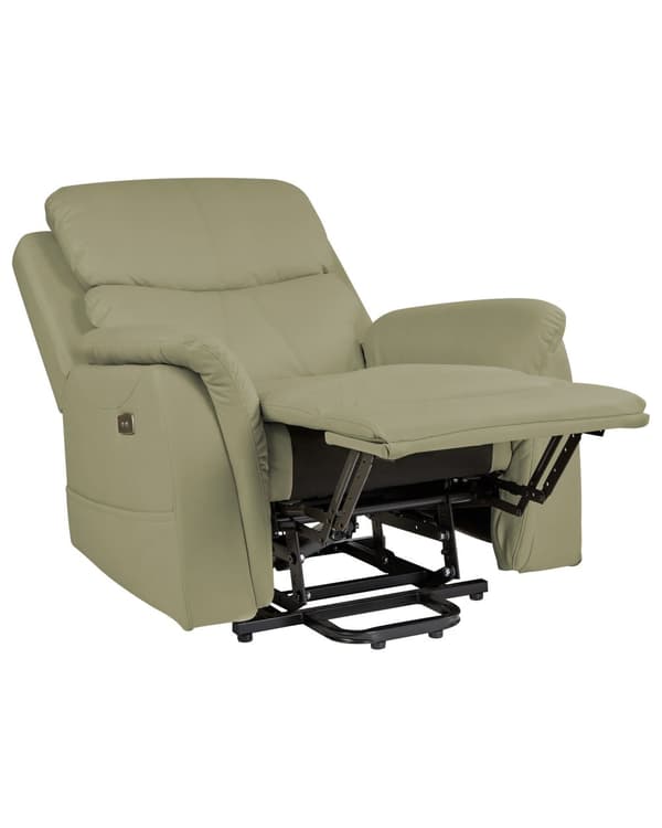 Reclinerfåtölj Elektrisk med Massagefunktion Värmefunktion Grön Konstläder Justerbar Modernt Vardagsrum