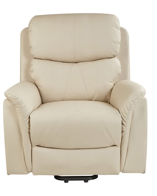 Reclinerfåtölj Elektrisk med Massagefunktion Värmefunktion Creme Konstläder Justerbar Modernt Vardagsrum