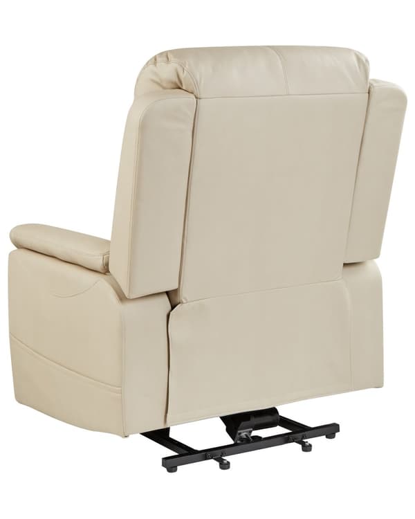 Reclinerfåtölj Elektrisk med Massagefunktion Värmefunktion Creme Konstläder Justerbar Modernt Vardagsrum