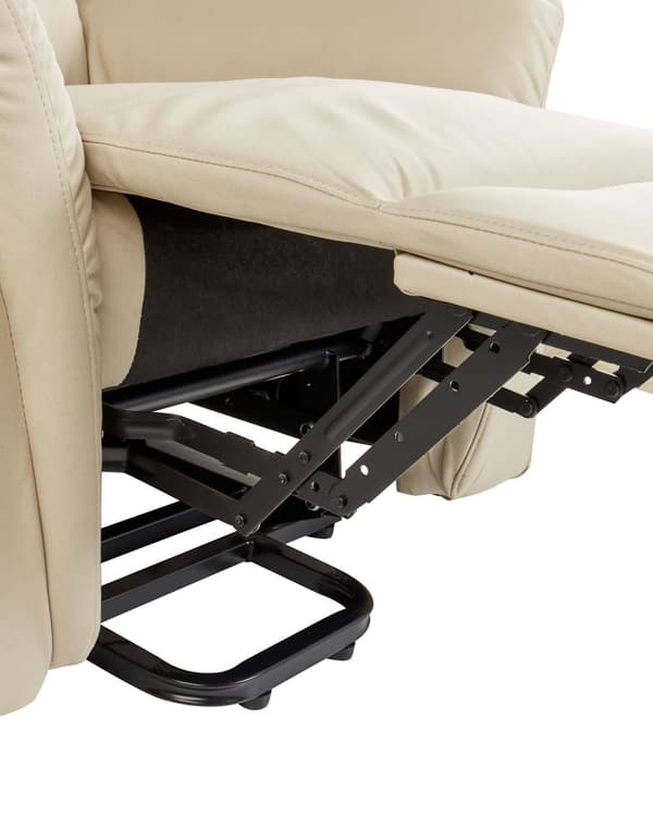 Reclinerfåtölj Elektrisk med Massagefunktion Värmefunktion Creme Konstläder Justerbar Modernt Vardagsrum