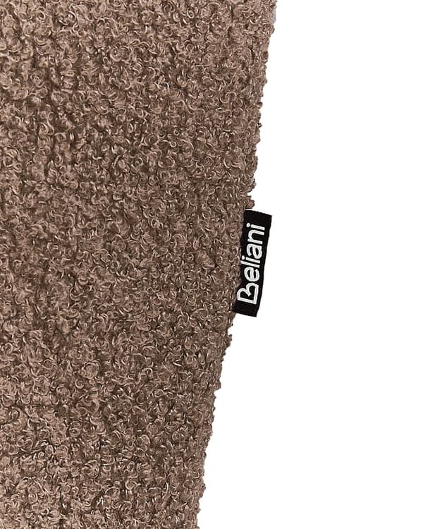 Lænestol Brun Boucle Stuestol med Armlæn til Stuen Bred Hvilestol Polstret Design Møbel Stol