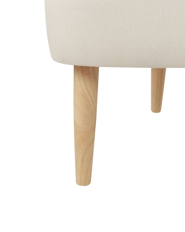 Fåtölj Ljusbeige Polyester Ram i Ljust Trä med Rottingfläta Träben Traditionell Stil Vardagsrum Sovrum