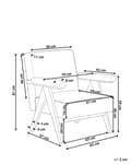 Miniatyrbilde 3 av 9: Lenestol Hvit Boucléstoff Ramme i tre Armlener Retro design Hvilestol Stue