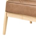 Miniatyrbillede 7 af 8: Lænestol Brun Kunstlæder Træstel Armlæn Retrodesign Hvilestol Stue opholdsrum