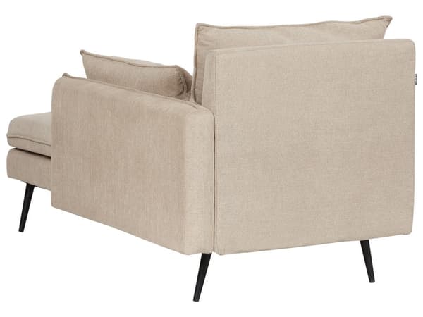 Sjeselong Beige Stoff med Pynteputer Daybed Venstrevendt Minimalistisk stil