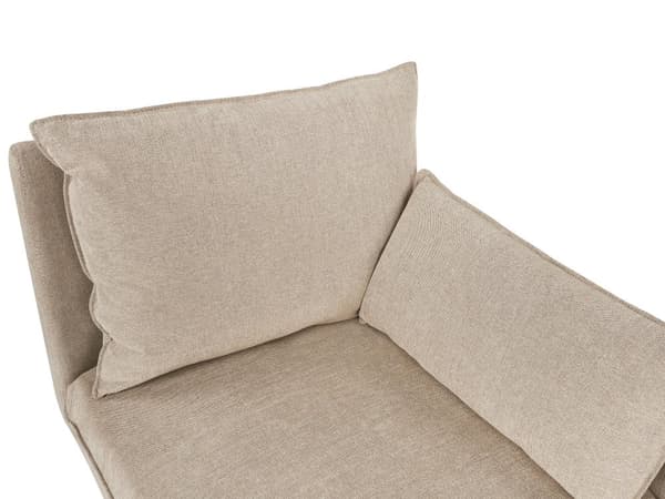Sjeselong Beige Stoff med Pynteputer Daybed Venstrevendt Minimalistisk stil