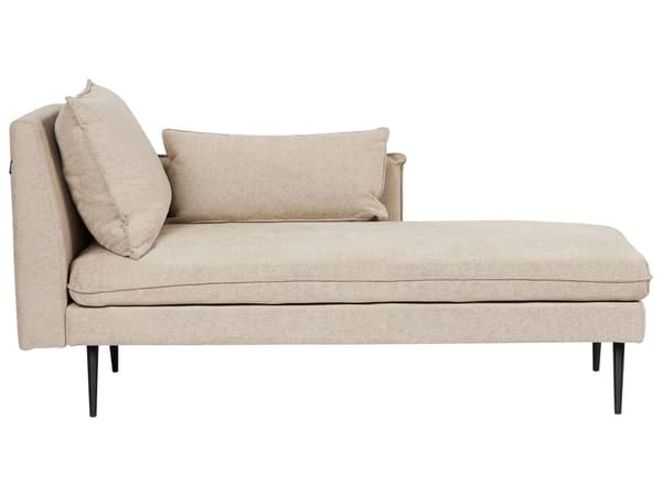 Sjeselong Beige Stoff med Pynteputer Daybed Venstrevendt Minimalistisk stil