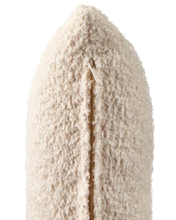 Fåtölj Vit Bouclé Tyg Mjuk Nubbig Svarta Ben Böjda Ryggstöd Retro Glam Art Decor Stil