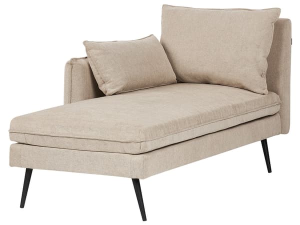Sjeselong Beige Stoff Høyrevendt med Pynteputer Daybed Minimalistisk stil