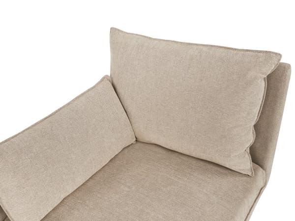 Sjeselong Beige Stoff Høyrevendt med Pynteputer Daybed Minimalistisk stil