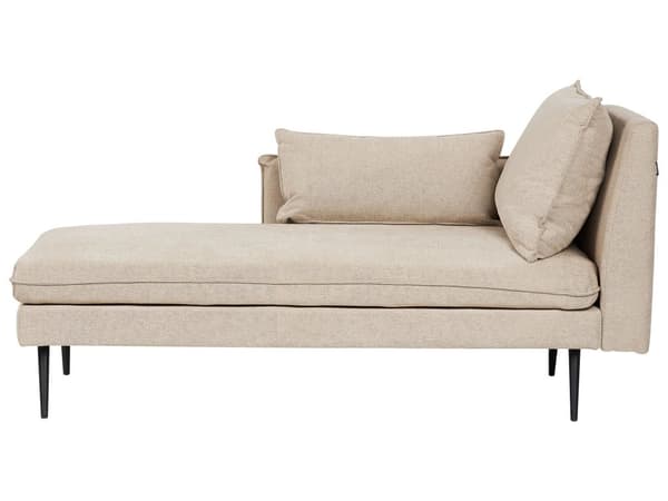 Sjeselong Beige Stoff Høyrevendt med Pynteputer Daybed Minimalistisk stil