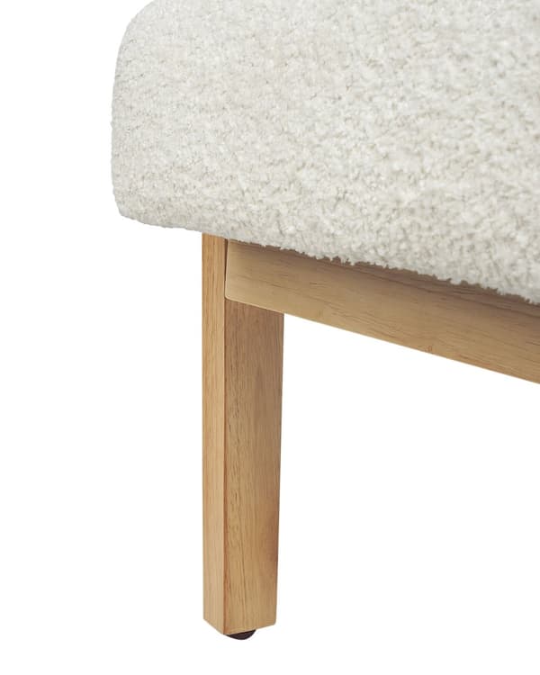 Lænestol Hvid Boucle Stuestol med Armlæn til Stuen Bred Hvilestol Polstret Design Møbel Stol