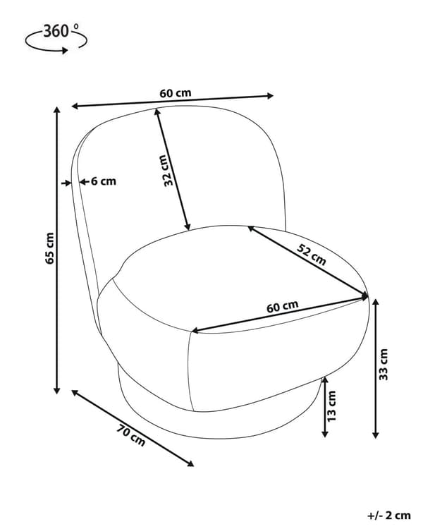 Lænestol Hvid Boucle Stuestol uden Armlæn til Stuen Bred Hvilestol Polstret Design Møbel Stol med Drejefunktion