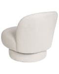 Miniatyrbillede 5 af 8: Lænestol Hvid Boucle Stuestol uden Armlæn til Stuen Bred Hvilestol Polstret Design Møbel Stol med Drejefunktion