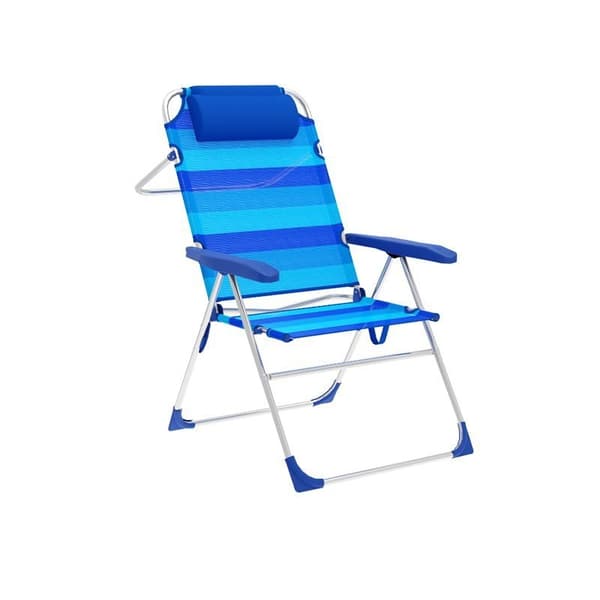 Marbueno Summer 67x66x99 Cm Sammenklappelig Stol 5 Positioner Blå