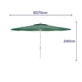 Miniatyrbillede 3 af 4: Marbueno Summer Rund Parasol Med Stålpol Højde 270 Cm 35 Mm 240 Cm Flerfarvet