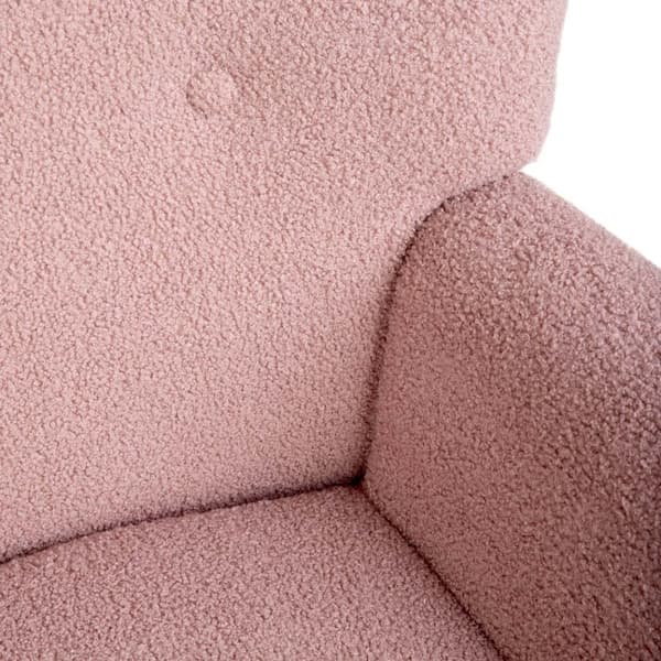 Lænestol | MOSS BAMSEBOUCLE | gyngestol pink i stof TEDDY BOUCLÉ​| 72x73x92 cm | 856698