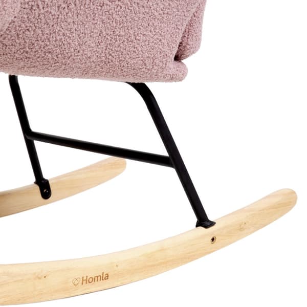 Lænestol | MOSS BAMSEBOUCLE | gyngestol pink i stof TEDDY BOUCLÉ​| 72x73x92 cm | 856698